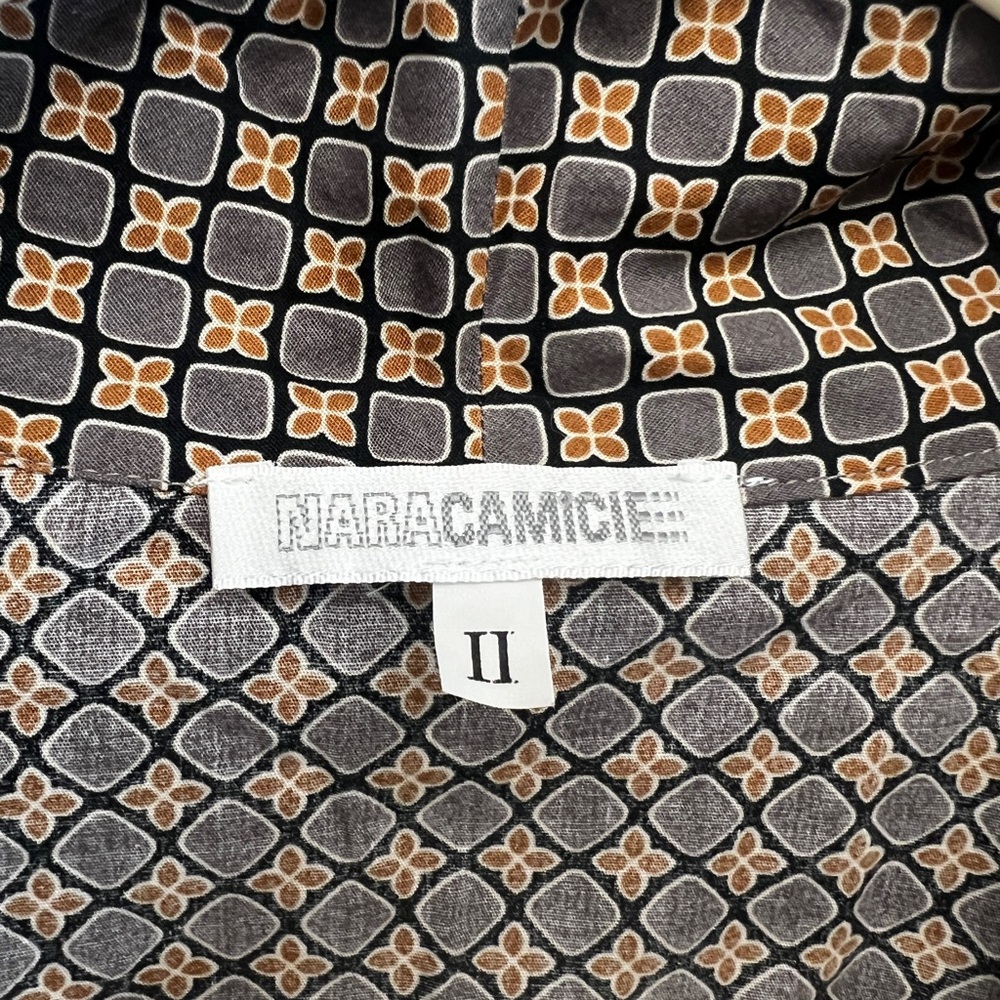 Naracamicie Black, Grey, Tan Patterned Blouse - Picture 7 of 8